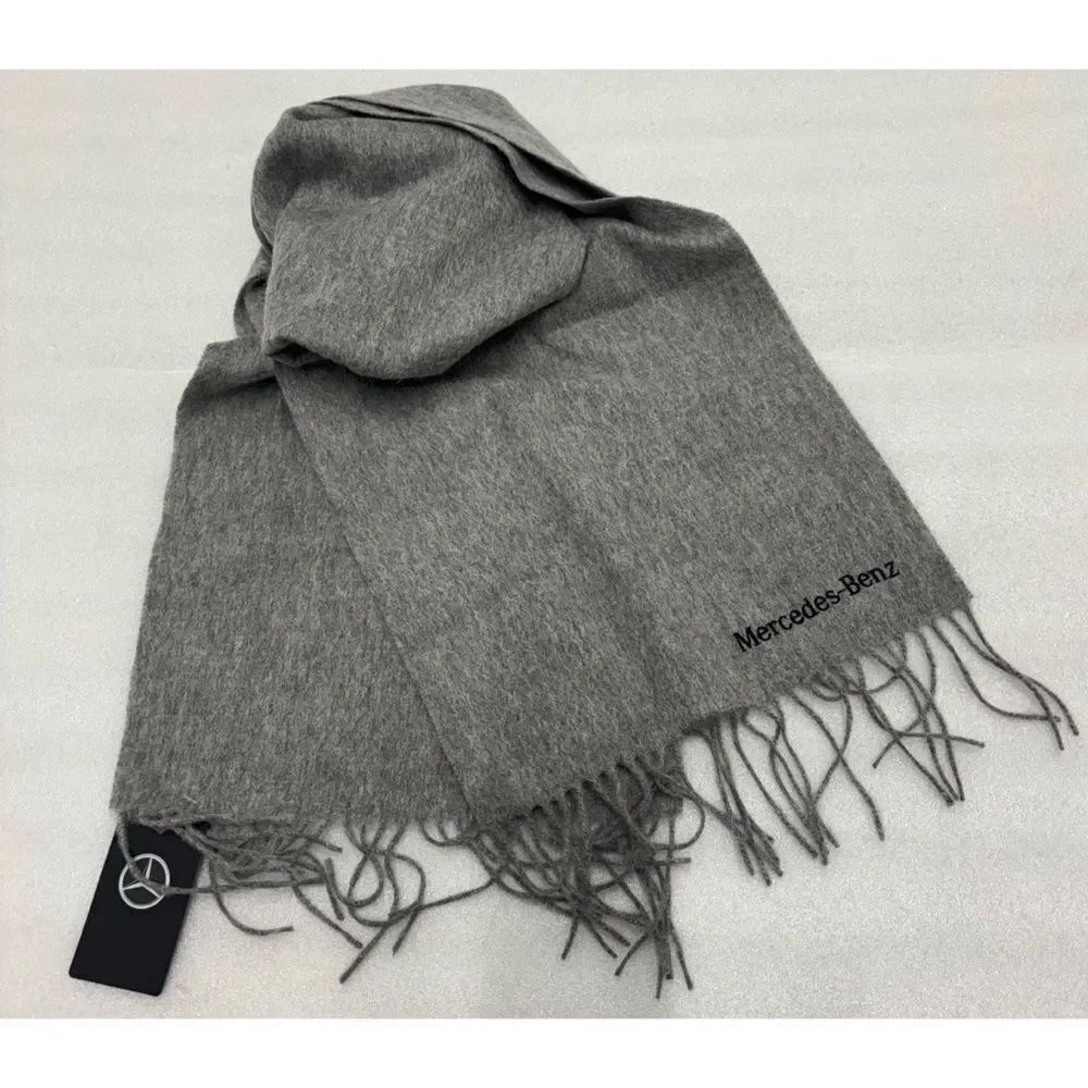 Simplicity Elegant Mercedes- Benz Wool Gray Men's Scarf 66” Long / NWT
